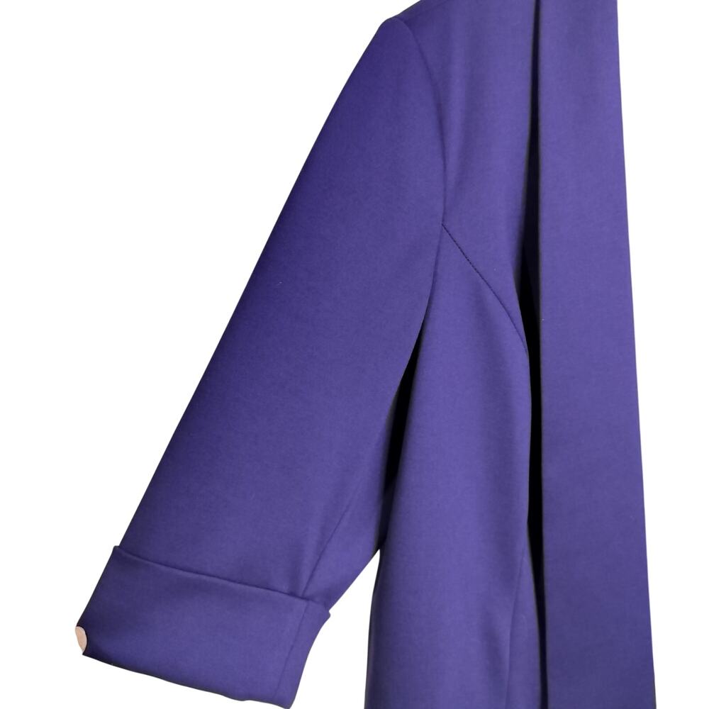 5027) Kasper Plus Purple Open Front Long Lapel Lined Career Office Blazer 20W - Picture 5 of 12
